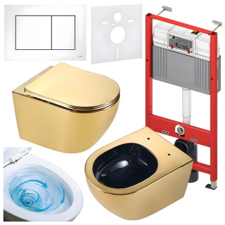 ZESTAW PODTYNKOWY WC STELAŻ TECE MISKA MIZU-GL-BL-TR-03 PRZYCISK TC-9240417 BIAŁY MAT