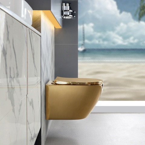 ZESTAW PODTYNKOWY WC STELAŻ TECE MISKA MIZU-GL-WH-TR-03 PRZYCISK TC-9240401 CHROM