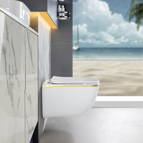 ZESTAW PODTYNKOWY WC STELAŻ TECE MISKA YUZU-WH-GL-TR-03 PRZYCISK TC-9240407 CZARNY MAT