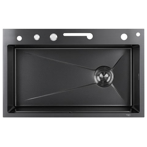 ZLEWOZMYWAK JEDNOKOMOROWY WIELOFUNKCYJNY 75X46 GRAFIT ZLEW KUCHENNY TAURUS