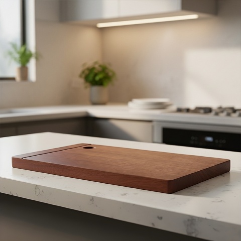 DESKA KUCHENNA DREWNIANA KUCHENNA NIGRA-2 GRUBA Z RANTEM DO ZLEWOZMYWAKA