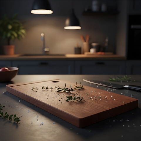 DESKA KUCHENNA DREWNIANA KUCHENNA NIGRA-2 GRUBA Z RANTEM DO ZLEWOZMYWAKA