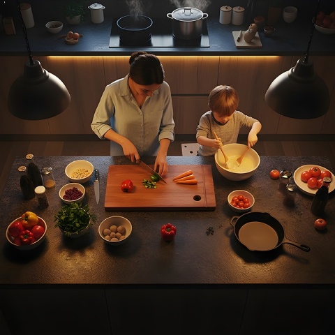 DESKA KUCHENNA DREWNIANA KUCHENNA NIGRA-2 GRUBA Z RANTEM DO ZLEWOZMYWAKA