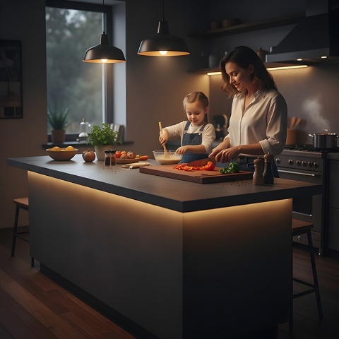 DESKA KUCHENNA DREWNIANA KUCHENNA NIGRA-2 GRUBA Z RANTEM DO ZLEWOZMYWAKA