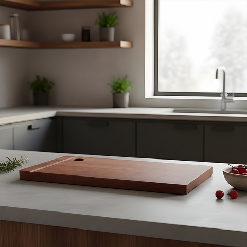 DESKA KUCHENNA DREWNIANA KUCHENNA NIGRA-2 GRUBA Z RANTEM DO ZLEWOZMYWAKA