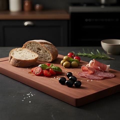 DESKA KUCHENNA DREWNIANA KUCHENNA NIGRA-2 GRUBA Z RANTEM DO ZLEWOZMYWAKA