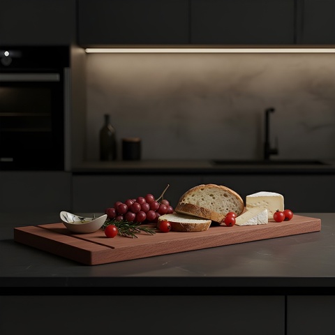 DESKA KUCHENNA DREWNIANA KUCHENNA NIGRA-2 GRUBA Z RANTEM DO ZLEWOZMYWAKA