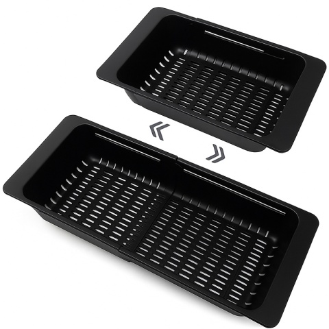 OCIEKACZ REGULOWANY DO ZLEWOZMYWAKA ZLEWU KUCHENNEGO PLASTIKOWY CZARNY ERIS