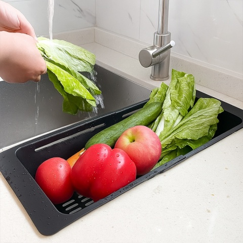 OCIEKACZ REGULOWANY DO ZLEWOZMYWAKA ZLEWU KUCHENNEGO PLASTIKOWY CZARNY ERIS