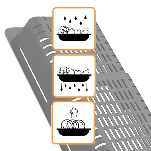 OCIEKACZ REGULOWANY DO ZLEWOZMYWAKA ZLEWU KUCHENNEGO PLASTIKOWY CZARNY ERIS