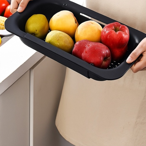 OCIEKACZ REGULOWANY DO ZLEWOZMYWAKA ZLEWU KUCHENNEGO PLASTIKOWY CZARNY ERIS