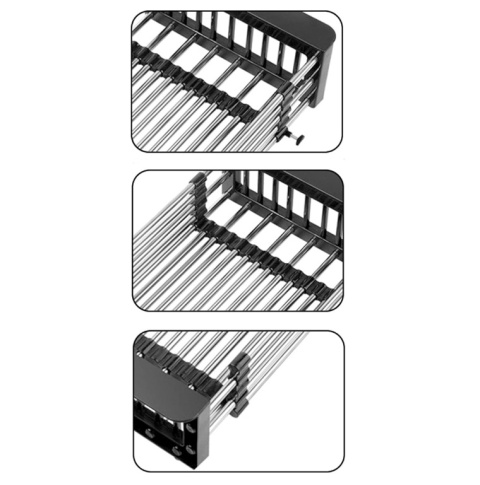 OCIEKACZ DO NACZYŃ TELESKOPOWY DO ZLEWU KUCHENNEGO ZLEWOZMYWAKA CZARNY