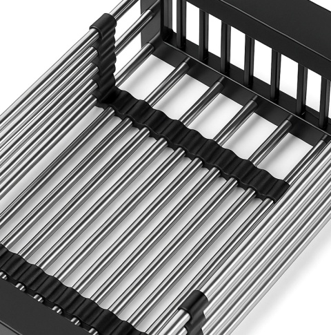 OCIEKACZ DO NACZYŃ TELESKOPOWY DO ZLEWU KUCHENNEGO ZLEWOZMYWAKA CZARNY