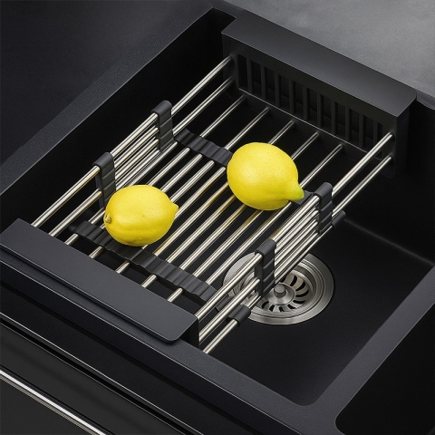 OCIEKACZ DO NACZYŃ TELESKOPOWY DO ZLEWU KUCHENNEGO ZLEWOZMYWAKA CZARNY