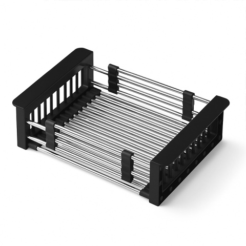 OCIEKACZ DO NACZYŃ TELESKOPOWY DO ZLEWU KUCHENNEGO ZLEWOZMYWAKA CZARNY