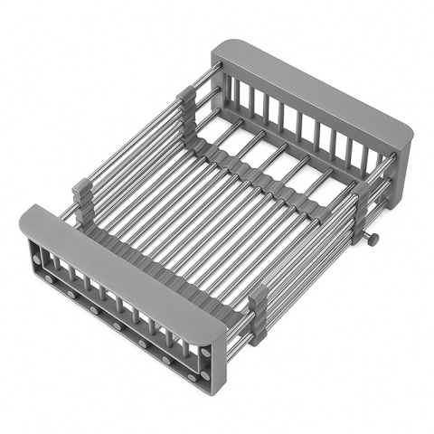 OCIEKACZ DO NACZYŃ TELESKOPOWY DO ZLEWU KUCHENNEGO ZLEWOZMYWAKA SZARY