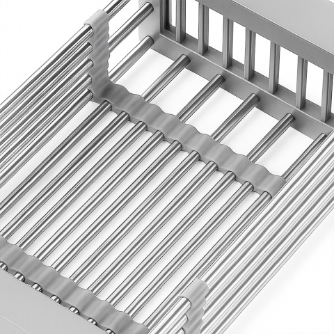 OCIEKACZ DO NACZYŃ TELESKOPOWY DO ZLEWU KUCHENNEGO ZLEWOZMYWAKA SZARY