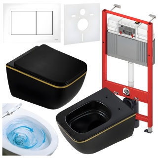 ZESTAW PODTYNKOWY WC STELAŻ TECE MISKA YUZU-MTB-GL-TR-03 PRZYCISK TC-9240417 BIAŁY MAT