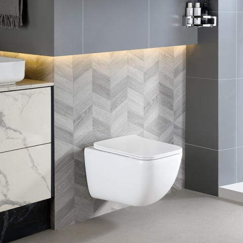 ZESTAW PODTYNKOWY WC STELAŻ TECE MISKA YUZU-WH-TR-03 PRZYCISK TC-9240400 BIAŁY POŁYSK