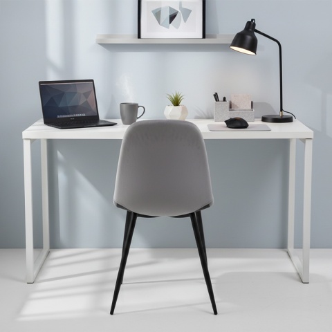 FOTEL KRZESŁO WELUROWE TAPICEROWANE CAMA SZARE NOGI CZARNE