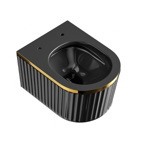 MISKA WC WISZĄCA RIMLESS LUMA-BL-GL-RIM-03 CZARNA DESKA WOLNOOPADAJĄCA DUROPLAST