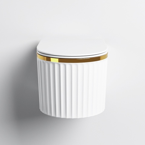 MISKA WC WISZĄCA RIMLESS LUMA-WH-GL-RIM-03 BIAŁA DESKA WOLNOOPADAJĄCA DUROPLAST