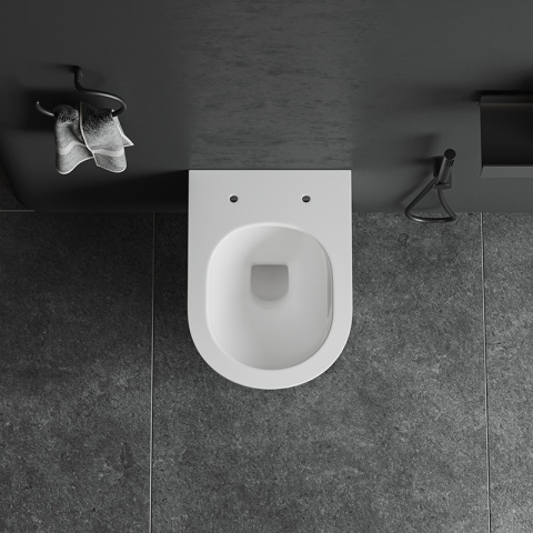 MISKA WC WISZĄCA RIMLESS LUMA-WH-GL-RIM-03 BIAŁA DESKA WOLNOOPADAJĄCA DUROPLAST