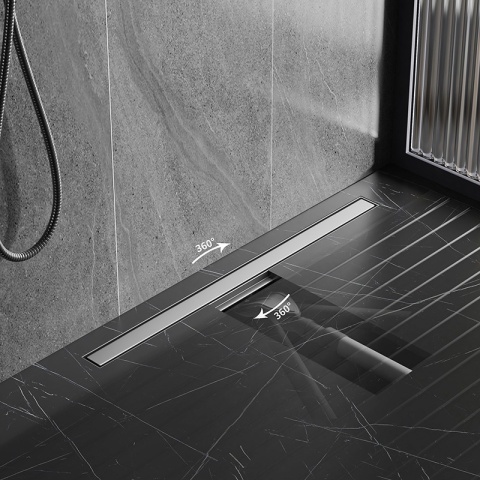 ODPŁYW LINIOWY 60 CM INOX NISKI SYFON 360 WYSOKA PRZEPUSTOWOŚĆ DL05 FIX G1