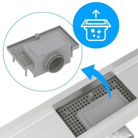 ODPŁYW LINIOWY 70 CM INOX NISKI SYFON WYSOKA PRZEPUSTOWOŚĆ DL01 OMEGA