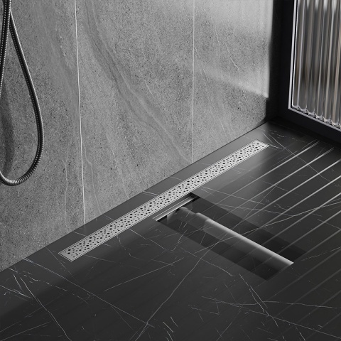 ODPŁYW LINIOWY 70 CM INOX NISKI SYFON WYSOKA PRZEPUSTOWOŚĆ DL01 WAVE