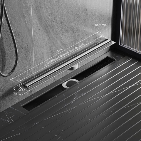 ODPŁYW LINIOWY 90 CM INOX OBROTOWY NISKI SYFON WYSOKA PRZEPUSTOWOŚĆ DL03