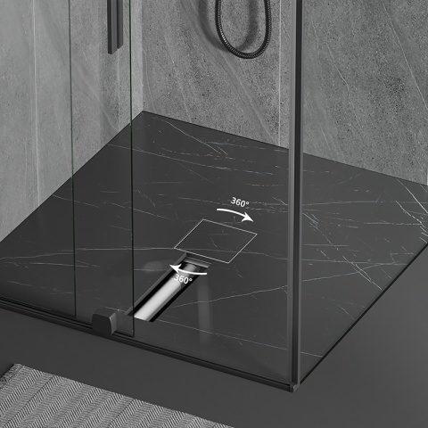 ODPŁYW LINIOWY KWADRATOWY 10x10 CM INOX OBROTOWY NISKI SYFON 360 DL07 FIX