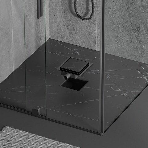 ODPŁYW LINIOWY KWADRATOWY 15x15 CM CZARNY WYSOKA PRZEPUSTOWOŚĆ DL06 FIX