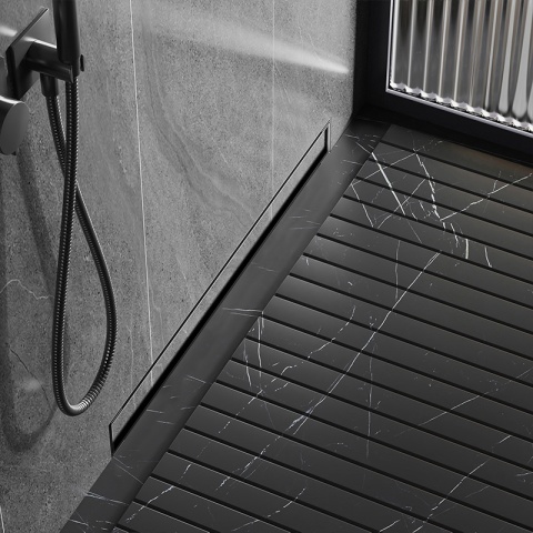 ODPŁYW LINIOWY ŚCIENNY 90 CM INOX NISKI SYFON WYSOKA PRZEPUSTOWOŚĆ DL09