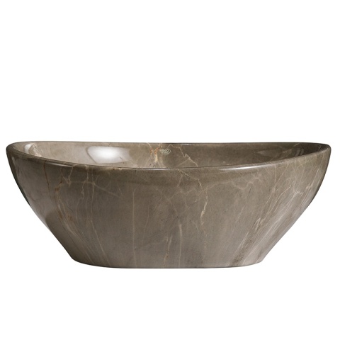 UMYWALKA NABLATOWA CERAMICZNA MARMUROWA OWALNA LUMO-MAR8-405 BEŻOWY POŁYSK 33x45 CM