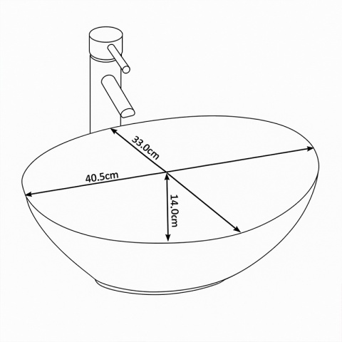 UMYWALKA NABLATOWA CERAMICZNA MARMUROWA OWALNA LUMO-MAR8-405 BEŻOWY POŁYSK 33x45 CM