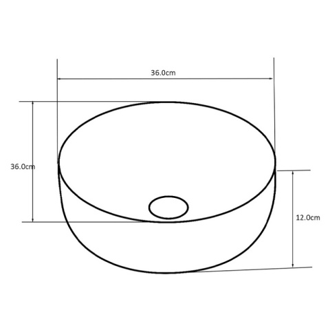 UMYWALKA NABLATOWA CERAMICZNA OKRĄGŁA LAVA-GL-BR-360 ZŁOTY SZCZOTKOWANY 36x12 CM