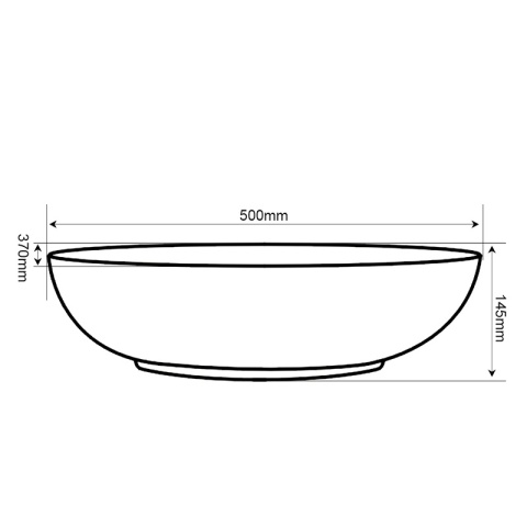 UMYWALKA NABLATOWA CERAMICZNA OWALNA KINI-WH-MOD6-500 BIAŁA ZŁOTA 50x37 CM