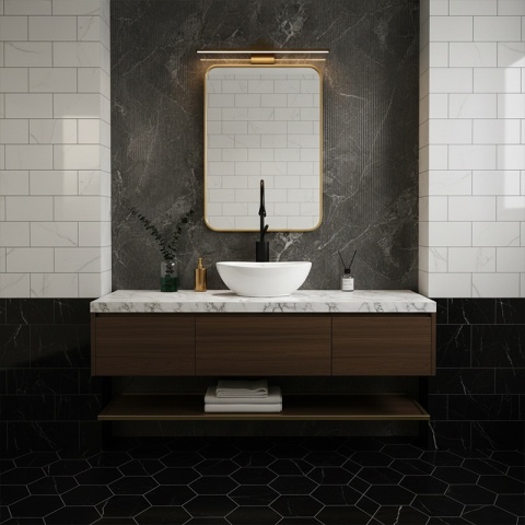 UMYWALKA NABLATOWA CERAMICZNA OWALNA LUMO-WH-405 BIAŁY POŁYSK 40x33 CM