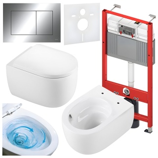 ZESTAW PODTYNKOWY WC STELAŻ TECE MISKA LAKE-WH-TR-02 PRZYCISK TC-9240401 CHROM