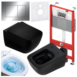 ZESTAW PODTYNKOWY WC STELAŻ TECE MISKA YUZU-MTB-TR-03 PRZYCISK TC-9240401 CHROM