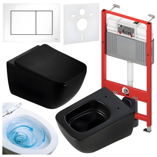 ZESTAW PODTYNKOWY WC STELAŻ TECE MISKA YUZU-MTB-TR-03 PRZYCISK TC-9240417 BIAŁY MAT