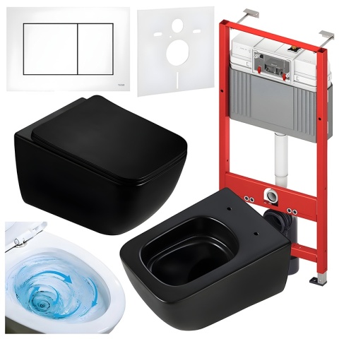 ZESTAW PODTYNKOWY WC STELAŻ TECE MISKA YUZU-MTB-TR-03 PRZYCISK TC-9240417 BIAŁY MAT