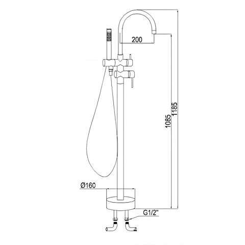 BATERIA ŁAZIENKOWA WOLNOSTOJĄCA F2012 CHROM