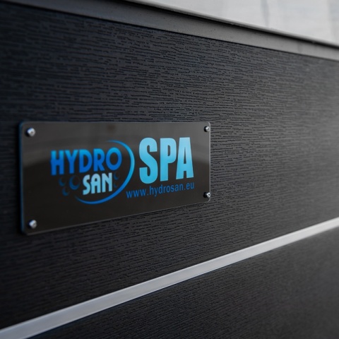 JACUZZI OGRODOWE WANNA SPA347 BIAŁY MARMUR OBUDOWA ANTRACYT 230x230 CM