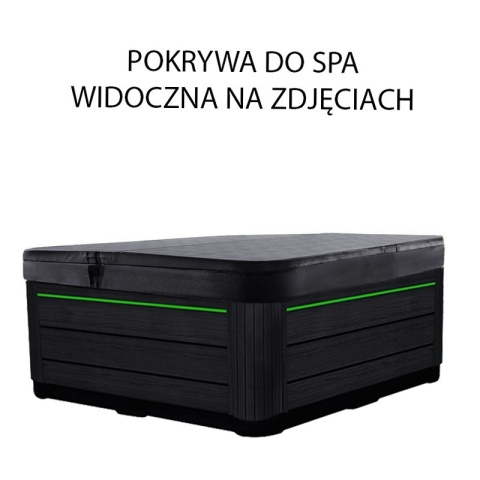 JACUZZI OGRODOWE WANNA SPA347 BIAŁY MARMUR OBUDOWA ANTRACYT 230x230 CM