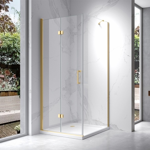 KABINA PRYSZNICOWA KWADRATOWA ZES-KZ20A-GL-70 ZŁOTA 70x70 CM