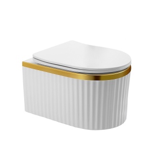 MISKA WC WISZĄCA RIMLESS LUMA-WH-GL-RIM-03 BIAŁA DESKA WOLNOOPADAJĄCA DUROPLAST