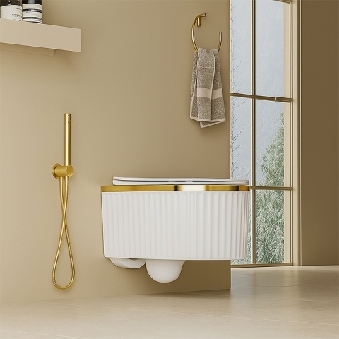 MISKA WC WISZĄCA RIMLESS LUMA-WH-GL-RIM-03 BIAŁA DESKA WOLNOOPADAJĄCA DUROPLAST