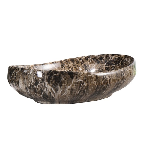 UMYWALKA NABLATOWA CERAMICZNA OWALNA AMORE-MAR7-500 BRĄZOWY MARMUR 50x37 CM